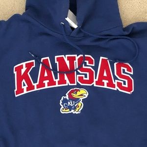 Champion Blue Kansas Jayhawk Hooded Sweatshirt